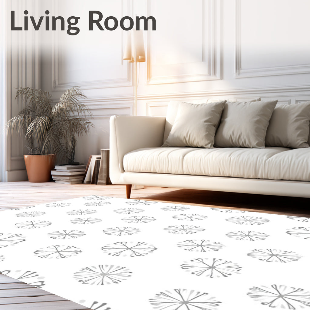 Silver Subtle Starburst Medallion Rug