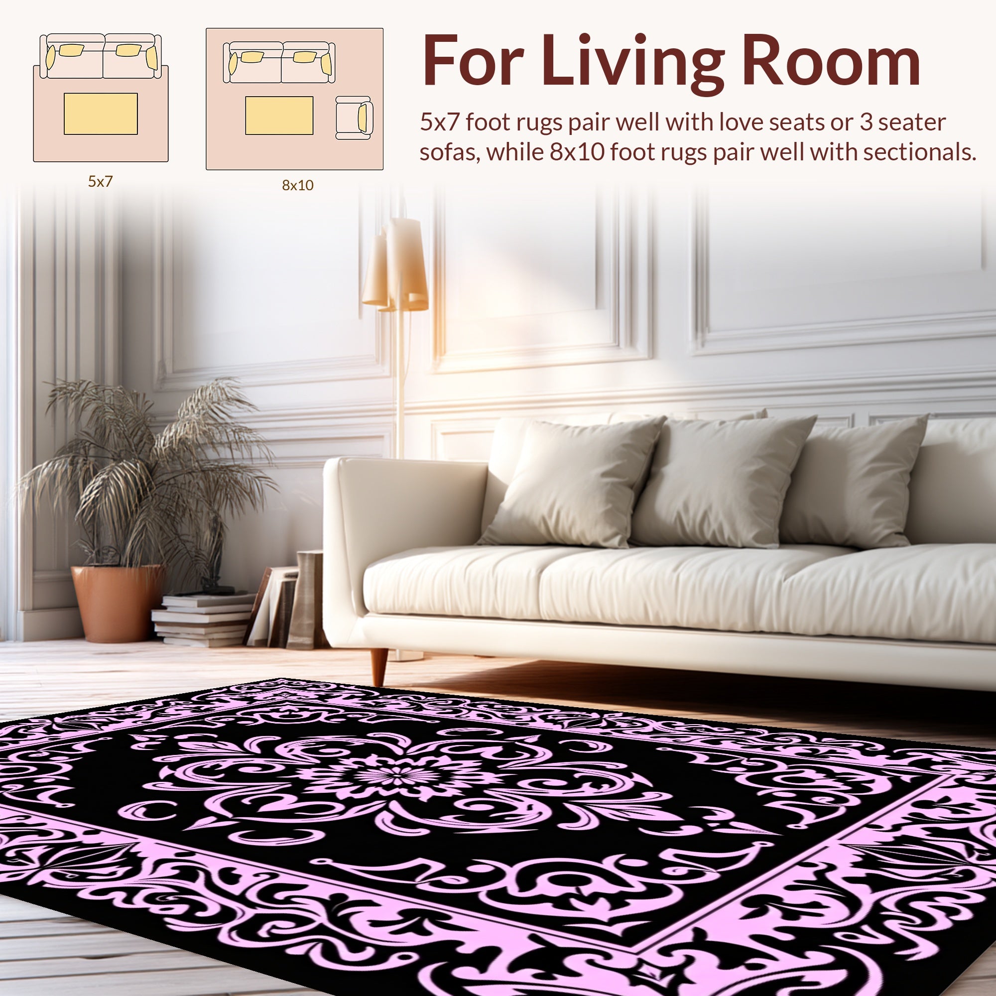 Intricate Floral Scrollwork Pattern Rug