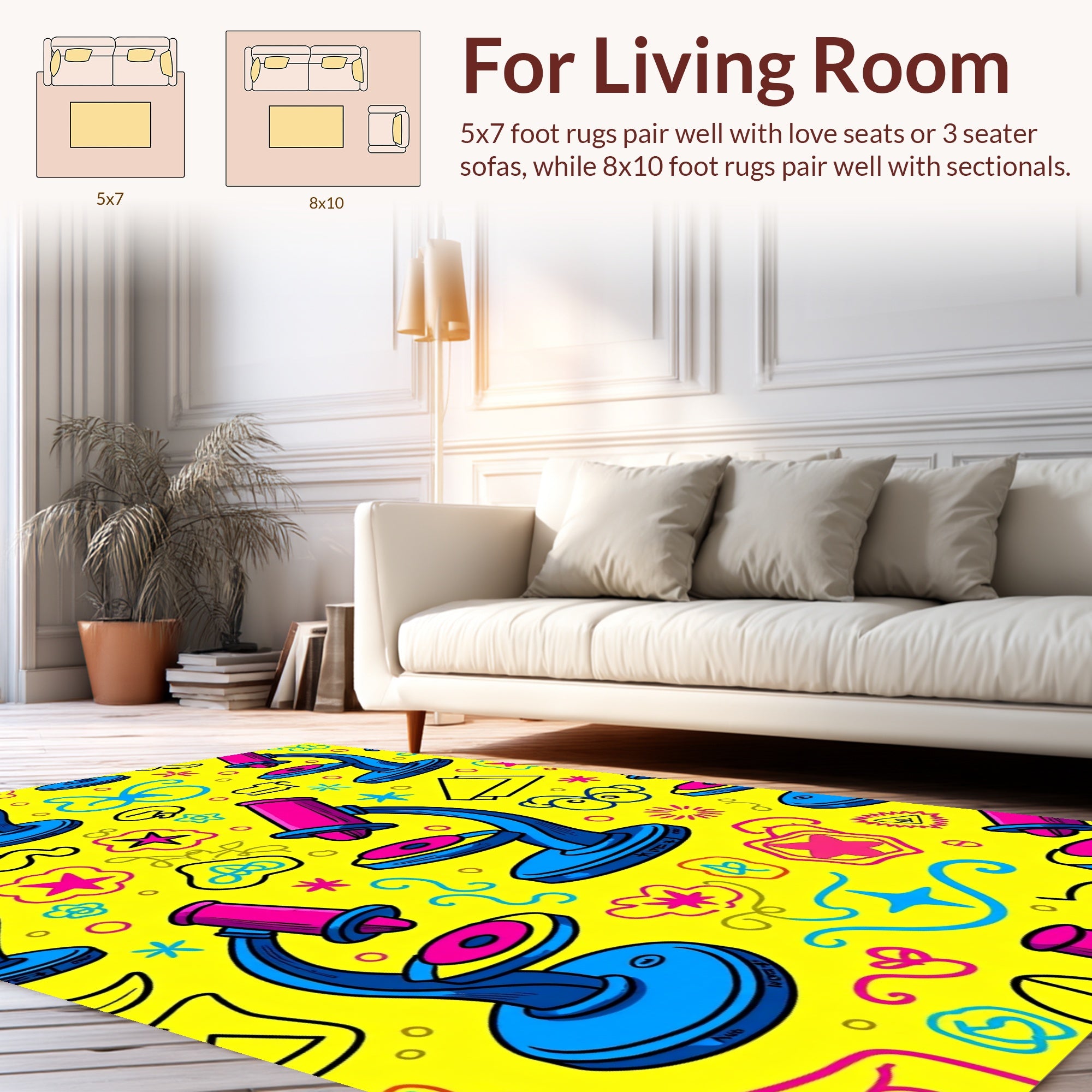 Fun Microscope Doodle Pattern Rug
