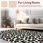 Bold Black Leopard Print Design Rug