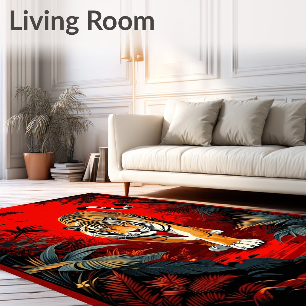 Vibrant Tiger Jungle Walk Rug