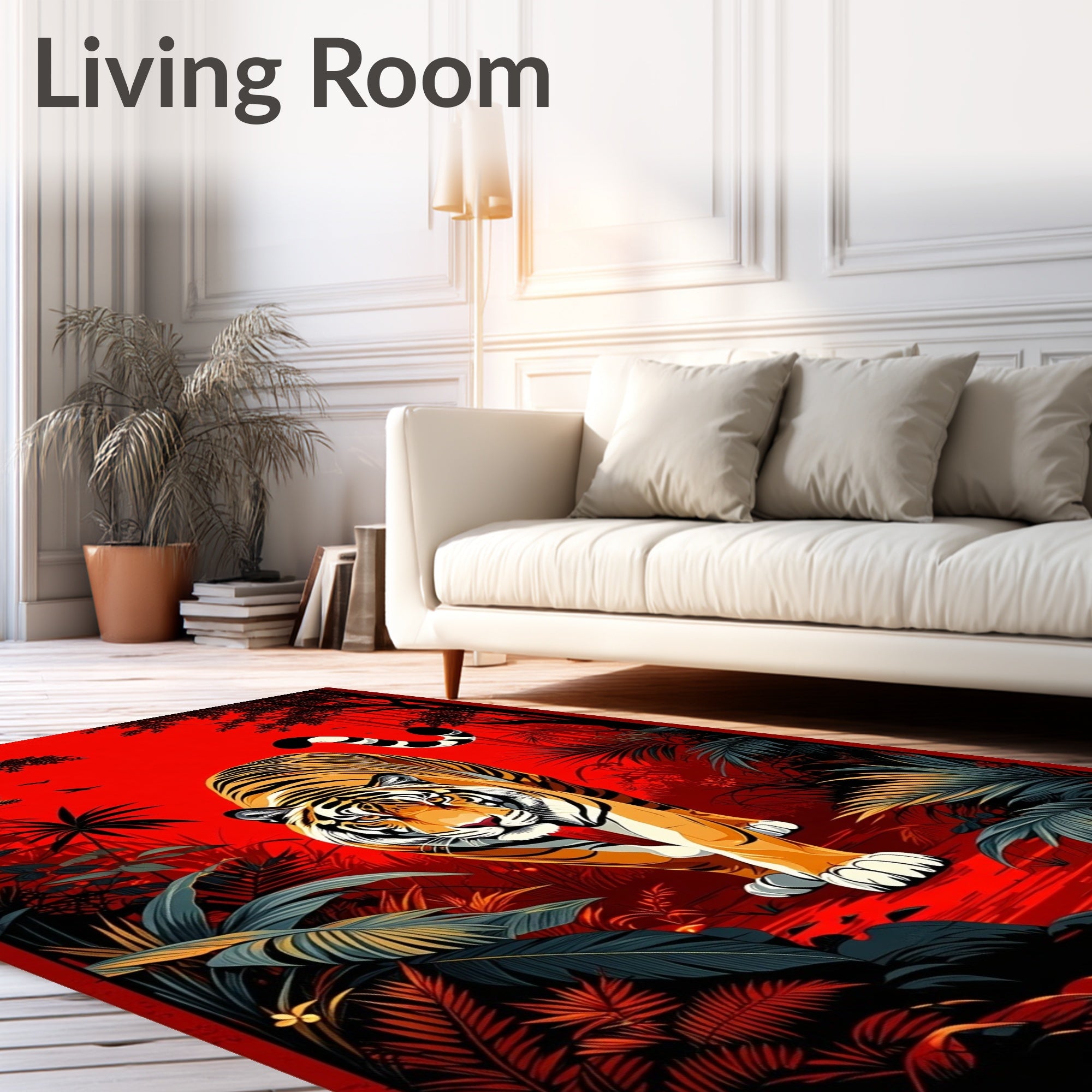 Vibrant Tiger Jungle Walk Rug