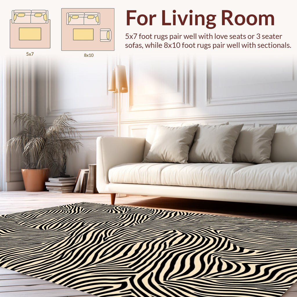 Wild Zebra Stripe Pattern Rug