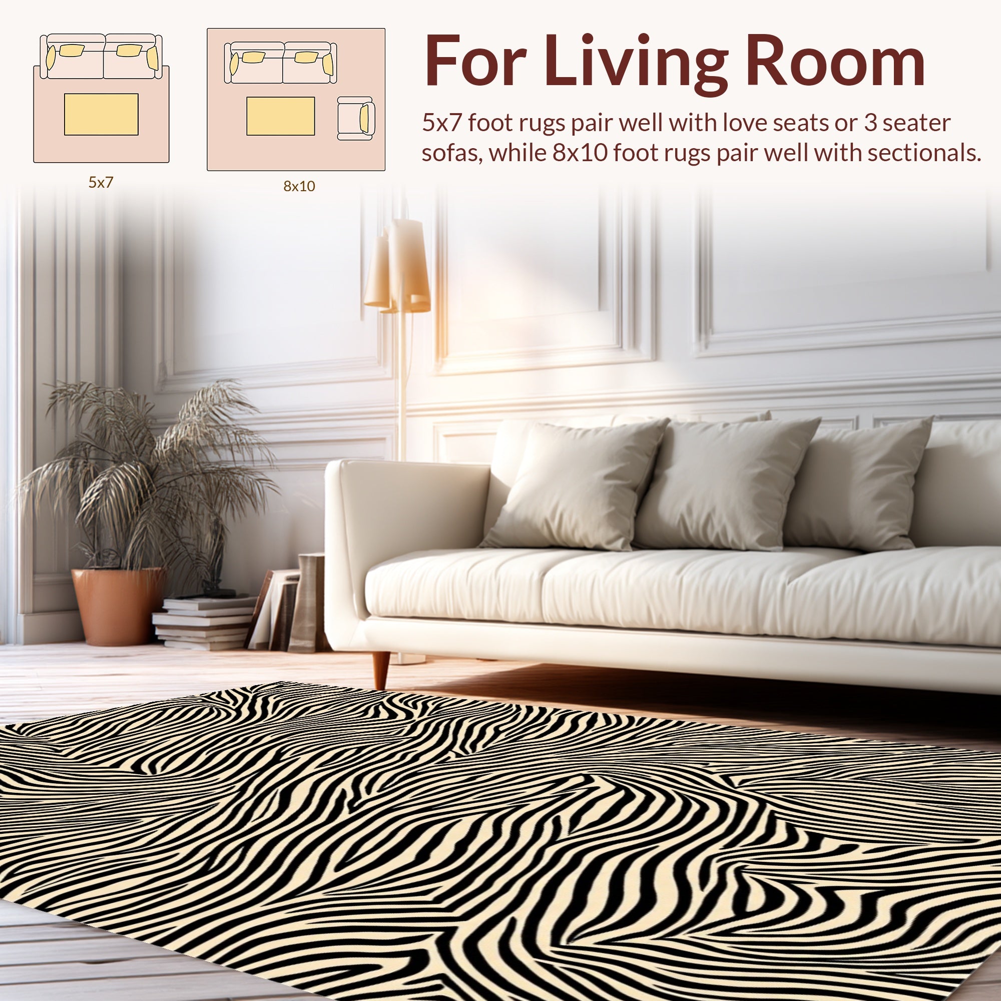 Wild Zebra Stripe Pattern Rug