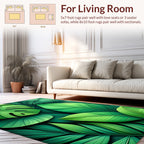 Lush Tropical Leaf Pattern Rug