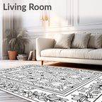 Ornate Floral Doorway Garden Rectangle Rug