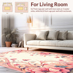Whimsical Pink Floral Swirl Design Rug