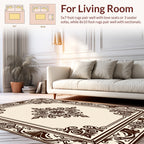 Ornate Floral Damask Scroll Pattern Rug