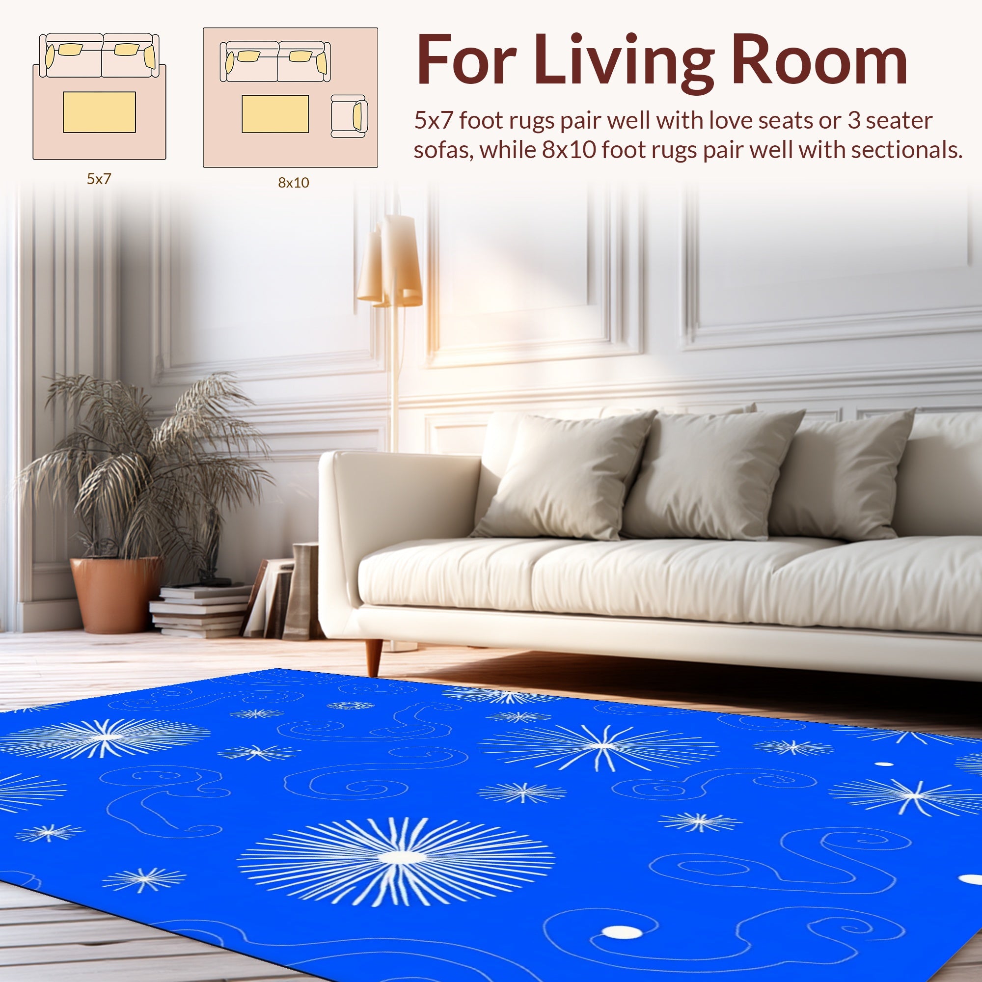 Whimsical Starburst Swirls Design Rug