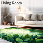 Lush Green Jungle Canopy Pattern Rug