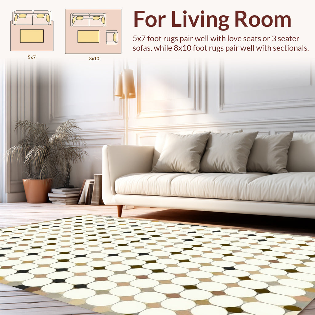Retro Circles Geometric Pattern Rug
