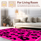 Bold Black Flower Patterned Rug
