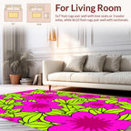 Bold Floral Pattern Pink And Lime Rug