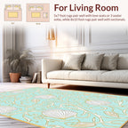 Aquatic Shell Scroll Pattern Rug