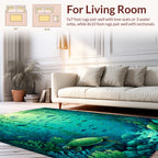 Underwater Scene with Tortoises and Fish Rug