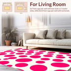 Playful Pink Dot Pattern Rectangular Rug