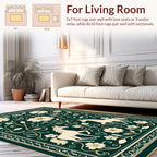 Enchanted Unicorn Floral Border Design Rug