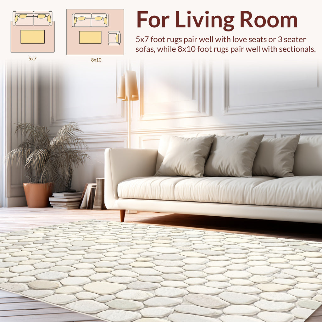 Natural Pebble Texture Design Rug