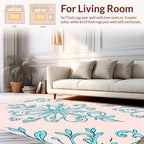 Ornate Blue Floral Scroll Rug