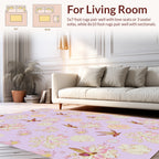 Whimsical Birds Flowers Pattern Rug