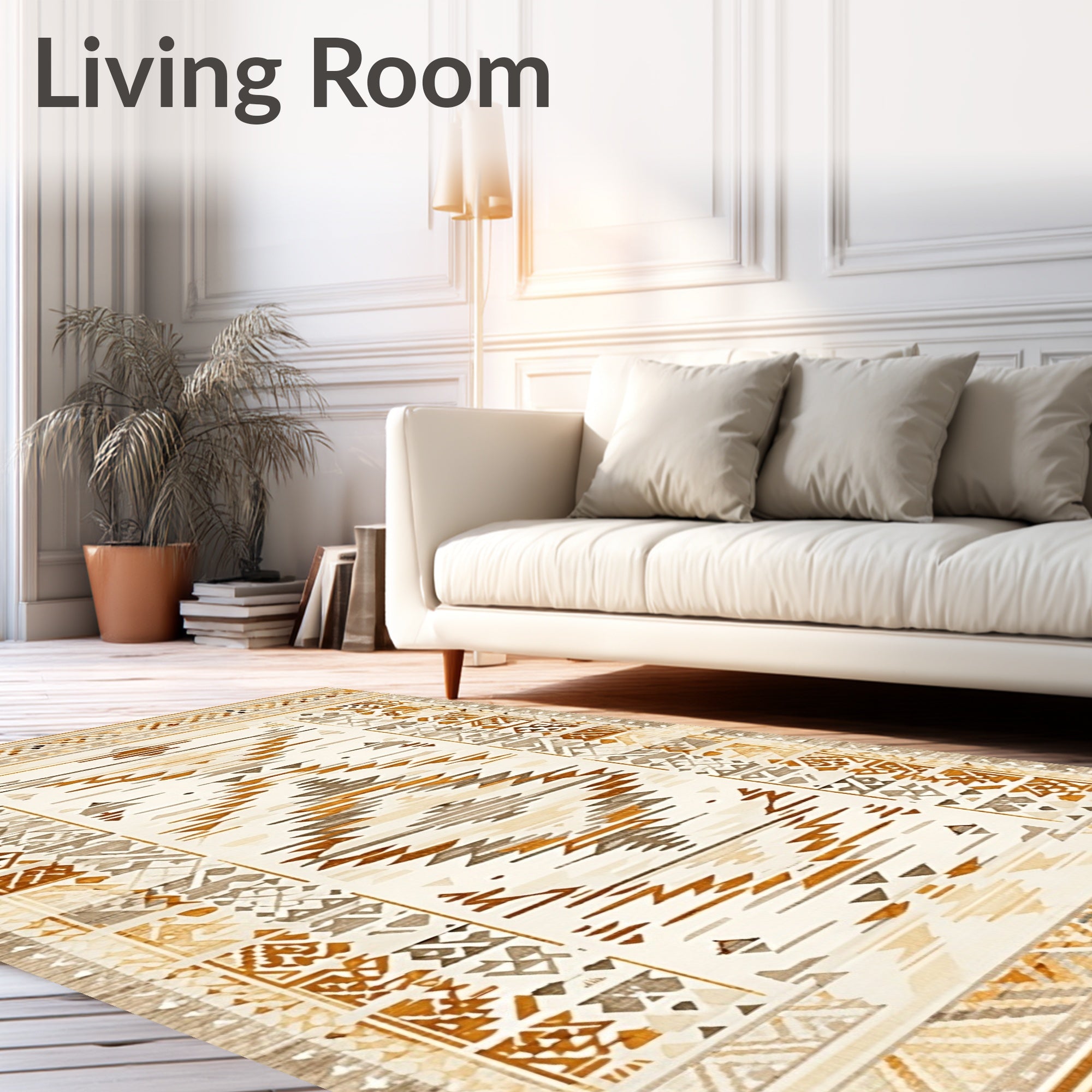 Tribal Geometric Warm Tones Rug