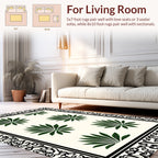 Green Leaf Scatter Pattern Design Rug