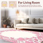 Pink Floral Symmetry Pattern Rug