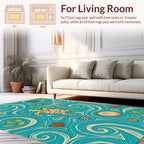 Whimsical Turtle Ocean Swirl Pattern Rug