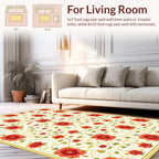 Red Floral Vine Pattern Rug
