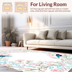 Bluebird Garden Whimsical Floral Accent Rug