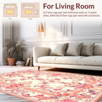 Ornate Floral Scrollwork Pastel Pattern Rug
