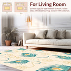 Elegant Feather Floral Swirl Pattern Rug