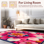 Vibrant Floral Mandala Pattern Rug