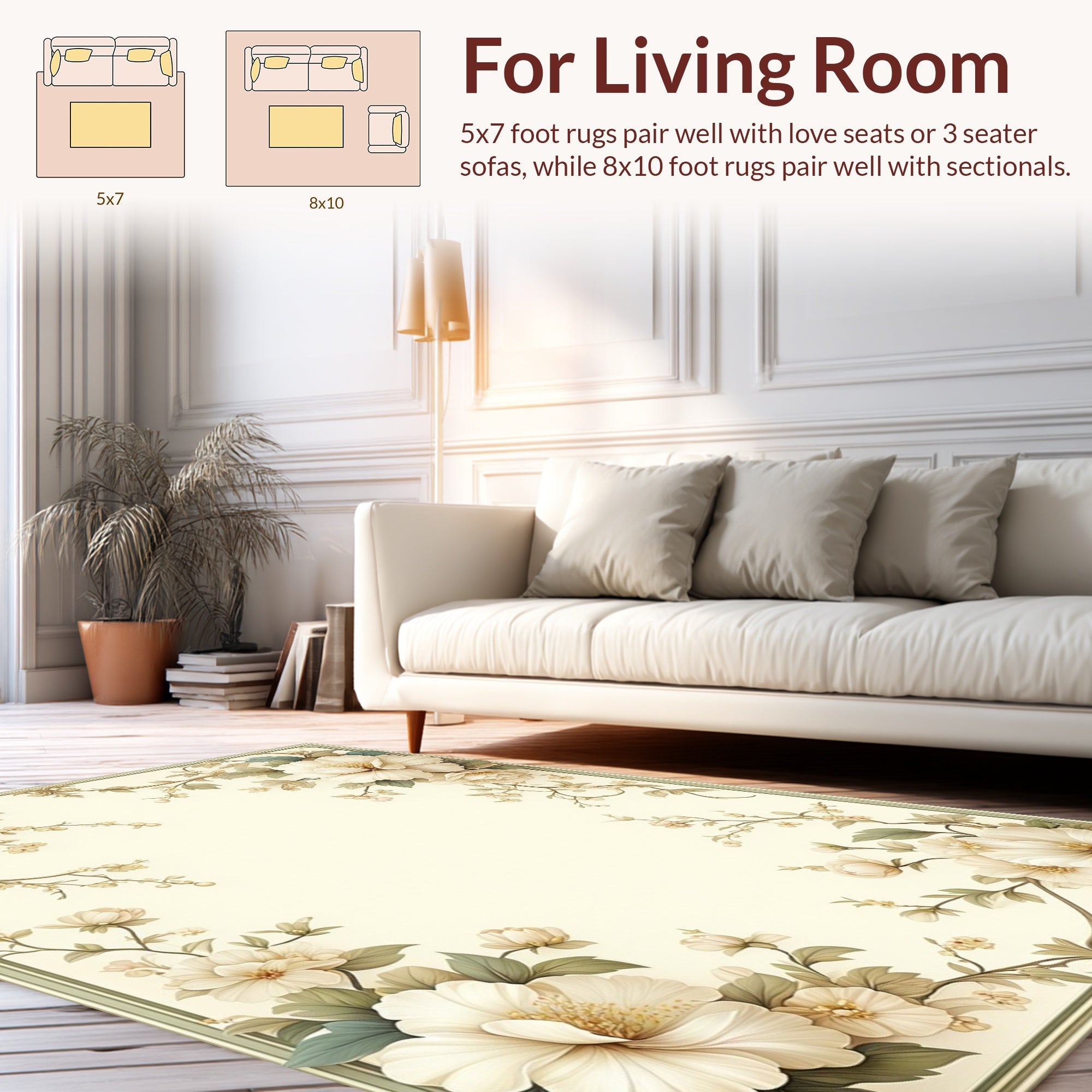 Delicate Floral Vine Ornamental Rug