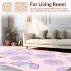 Light Purple Floral Pattern Rug