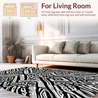 Monochromatic Abstract Geometric Tribal Design Rug