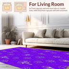 White Floral Sketch Pattern Rug