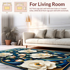 Opulent Floral Scroll Pattern Design Rug