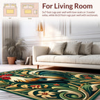 Majestic Rooster Floral Vintage Rug