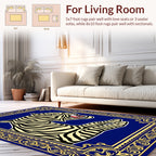 Bold Tiger With Gold Ornate Frame Rug