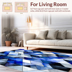 Geometric Blue Watercolor Design Rug