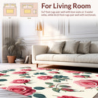 Pink Rose Floral Pattern Design Rug