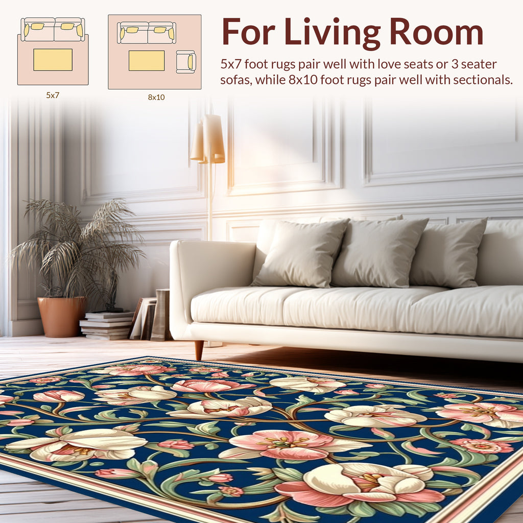 Art Nouveau Floral Pattern Rug