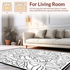 Abstract Floral Line Art Design Rug
