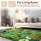 Whimsical Insect and Floral Nature Design Rug