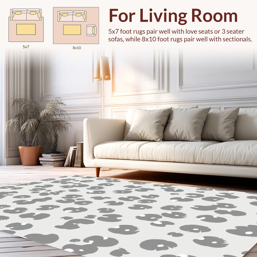 Abstract Grey Spots Pattern Rug