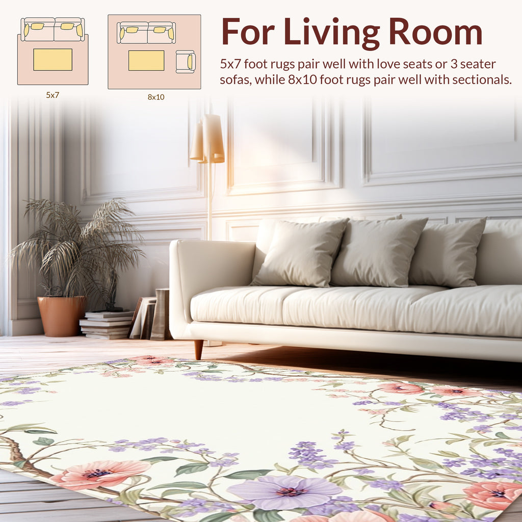 Floral Vine Whimsical Pattern Rug