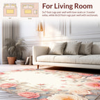 Soft Pink Rose Garden Floral Rug