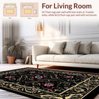 Rich Floral Scroll Border Design Rug