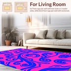 Vibrant Blue Swirl Pattern Design Rug